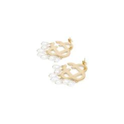 Casablanca Pearl Drop Logo Earrings