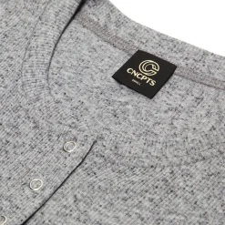 CNCPTS Henley Speckle Long Sleeve Top