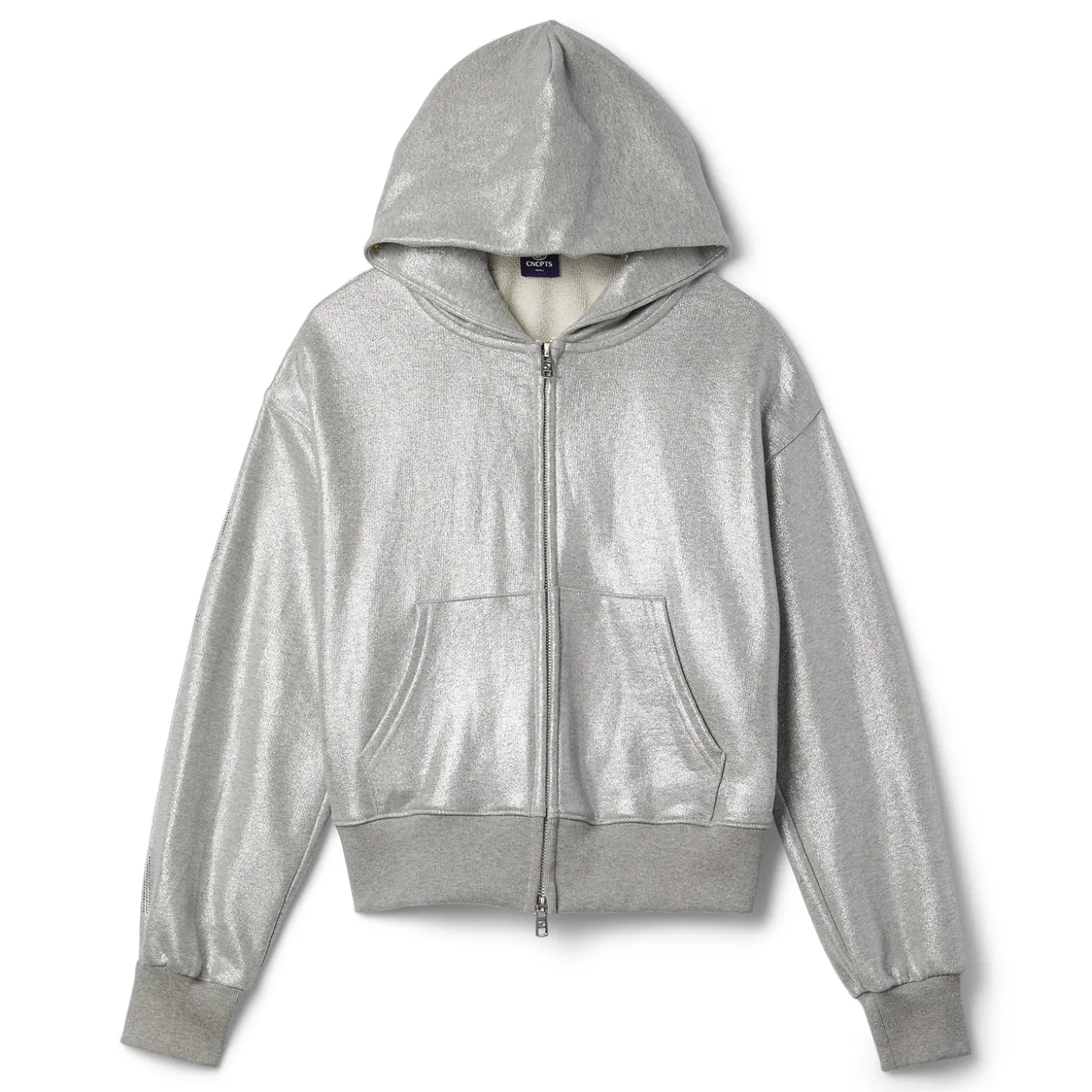 CNCPTS Metallic Coated Zip Up Hoodie