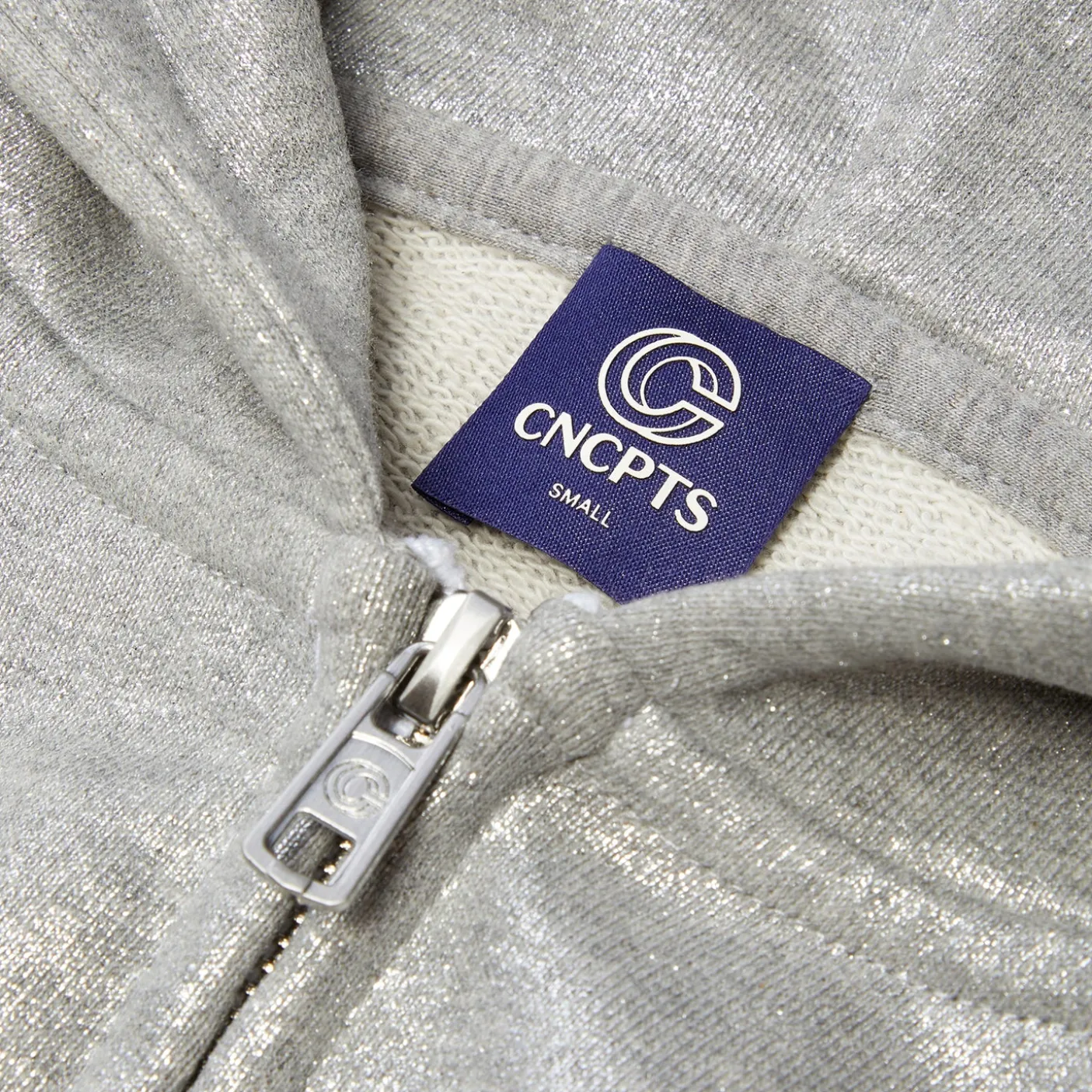 CNCPTS Metallic Coated Zip Up Hoodie