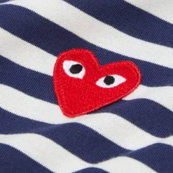 Comme Des Garcons PLAY T-Shirt Long Sleeve Red Emblem Knit