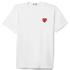Comme Des Garcons PLAY T-Shirt Rhinestone Emblem Rhinestone Heart