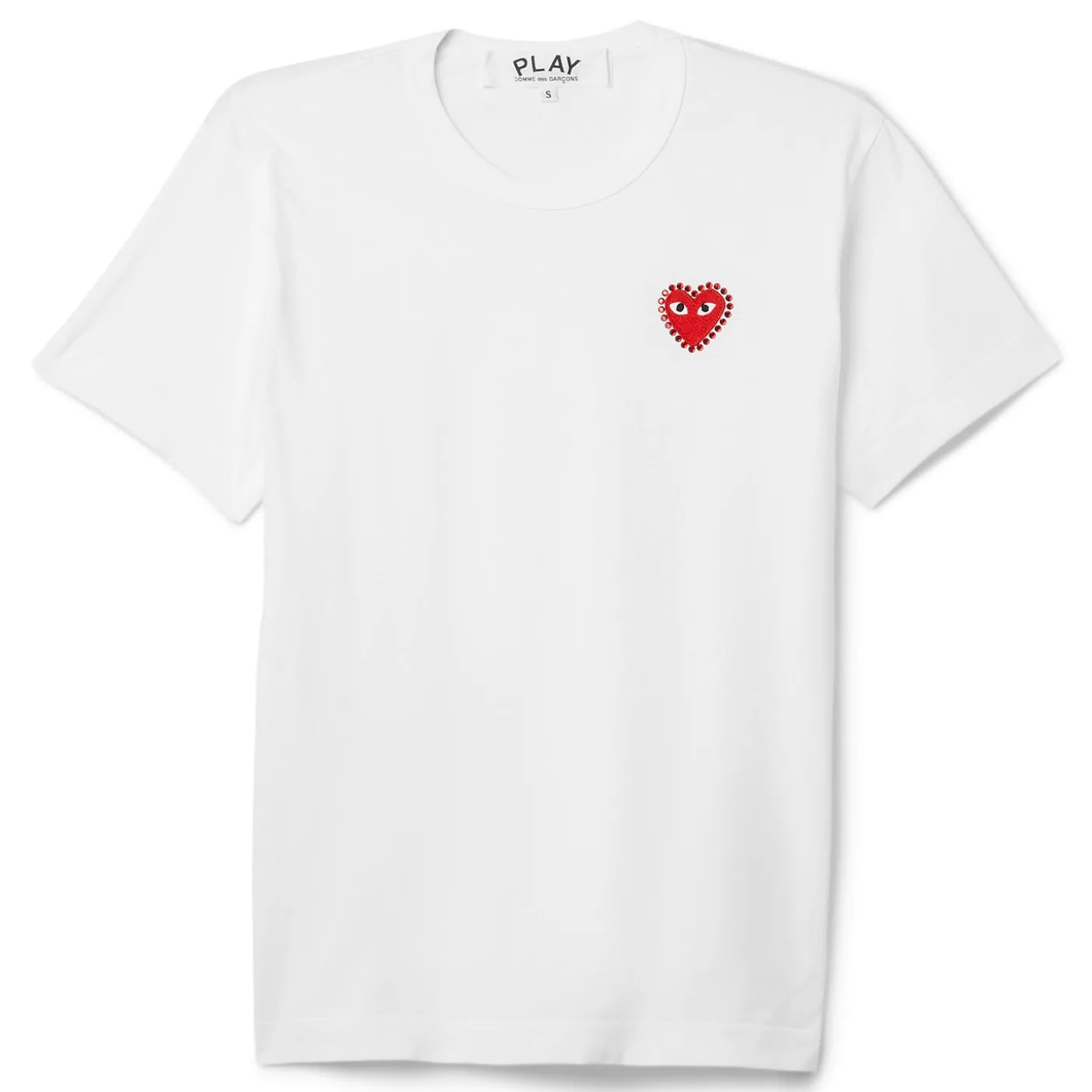 Comme Des Garcons PLAY T-Shirt Rhinestone Emblem Rhinestone Heart