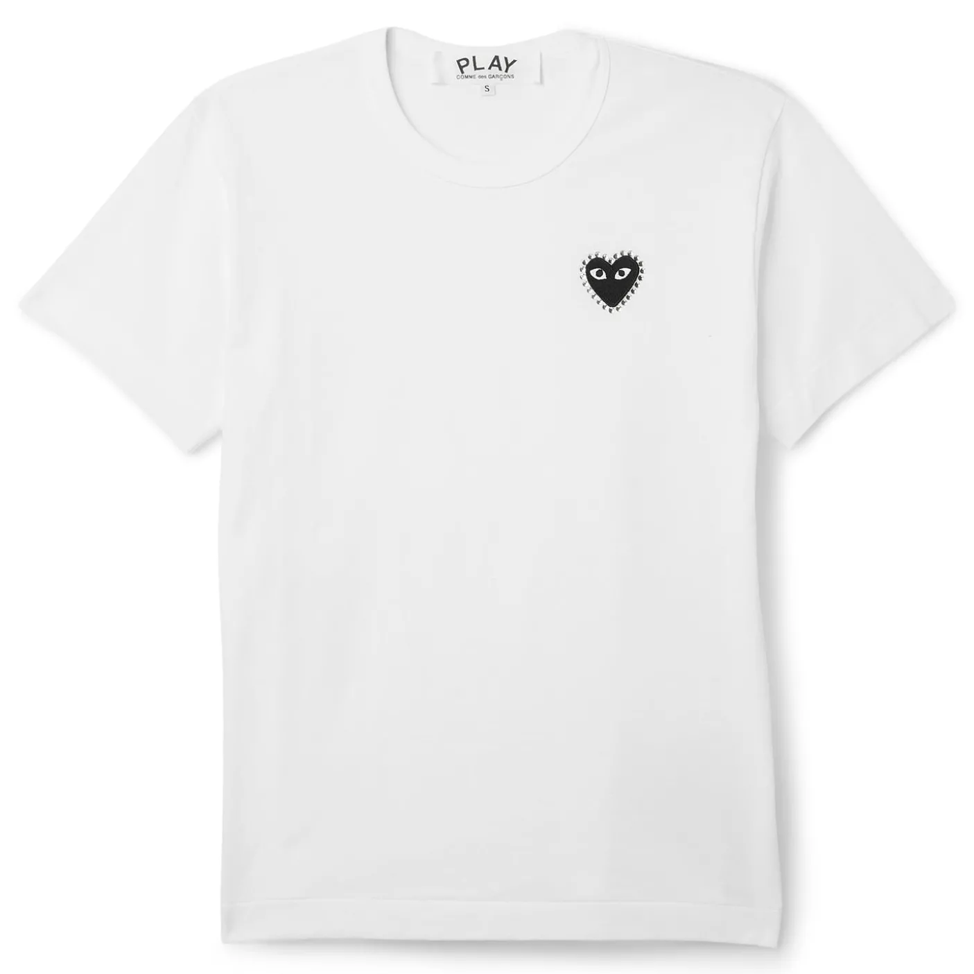Comme Des Garcons PLAY T-Shirt Rhinestone Emblem Rhinestone Heart
