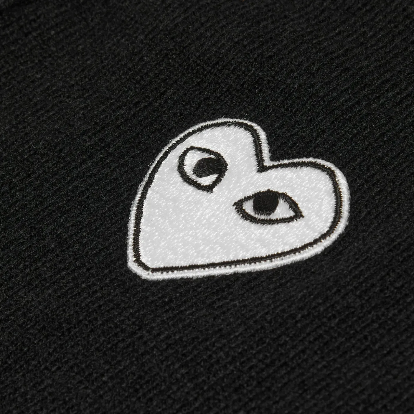Comme Des Garcons PLAY V-Neck Cardigan White Emblem Knit