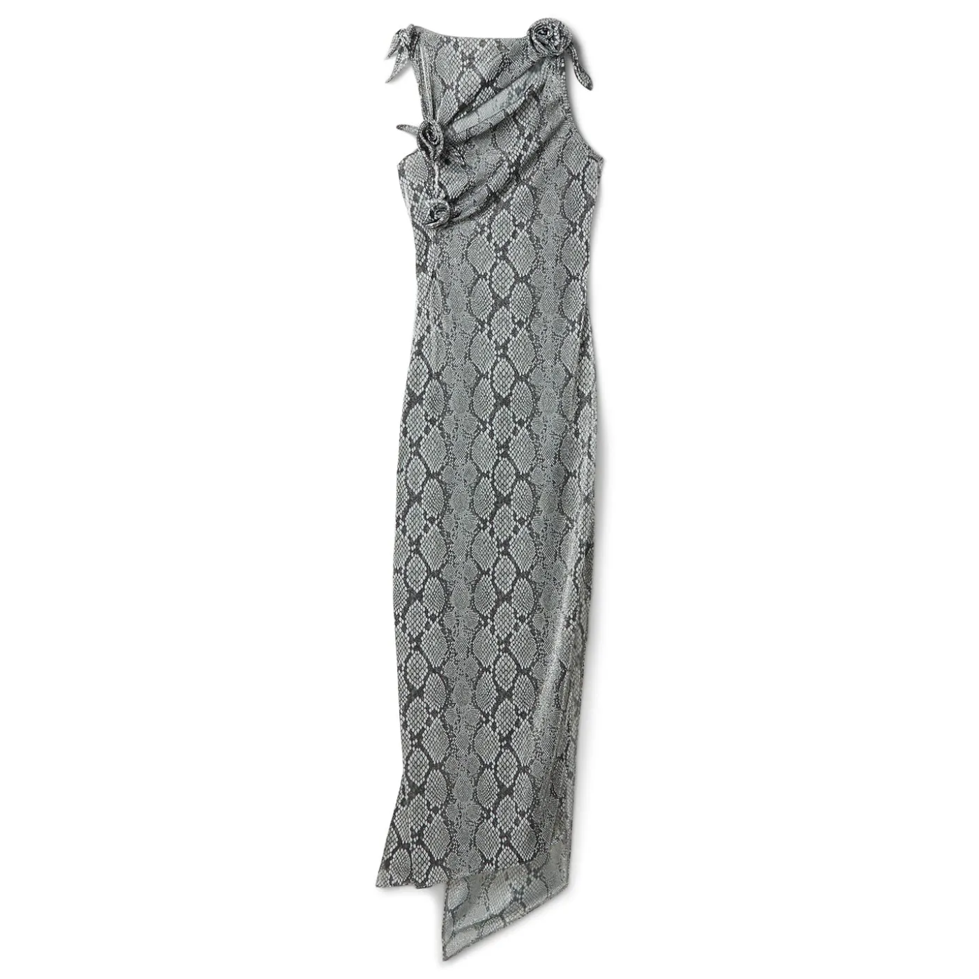 COPERNI Snake Print Asymmetric Flower Gown