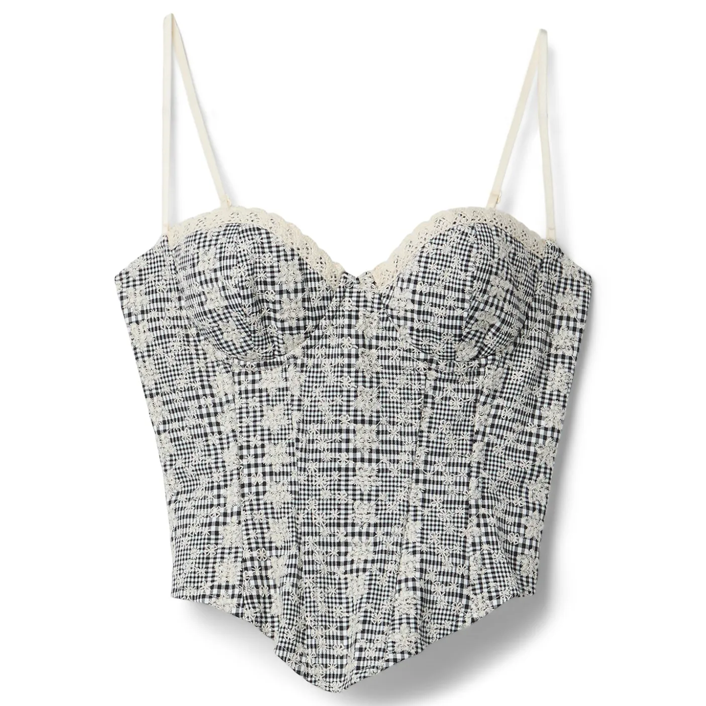 Danielle Guizio Genevieve Gingham Bustier