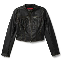 Diesel G-LOBE Cropped Biker Jacket