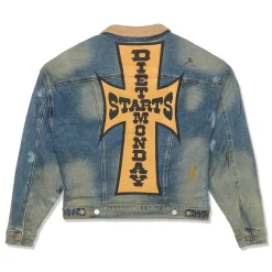 Diet Starts Monday Denim Sherpa Trucker