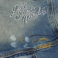 Diet Starts Monday Denim Sherpa Trucker