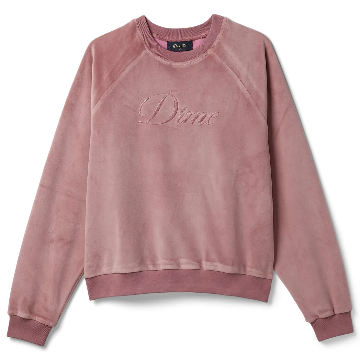 Dime Cursive Velvet Crewneck
