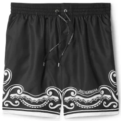 Dolce & Gabbana Mid-Length Bandana Print Swim Trunks