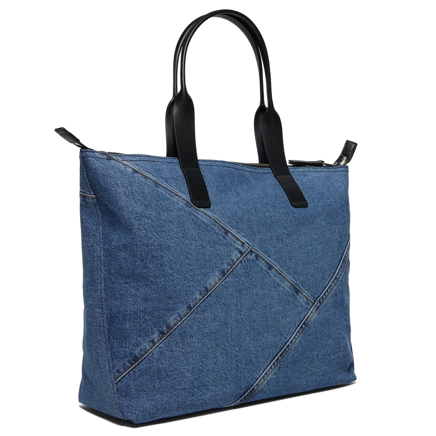 Dolce & Gabbana Patchwork Denim Medium Shopper Tote Bag