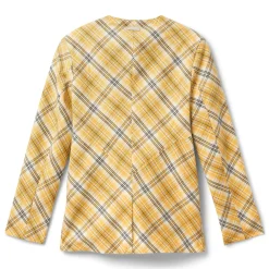 House of Sunny Check Collarless Blazer