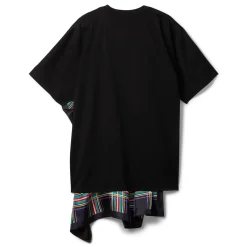 Junya Watanabe Silk Scarf Panel Dark Knight Graphic T-Shirt