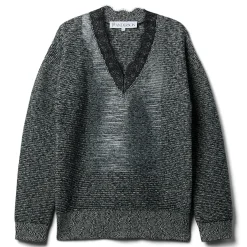 JW Anderson Lace Trim V Neck Jumper