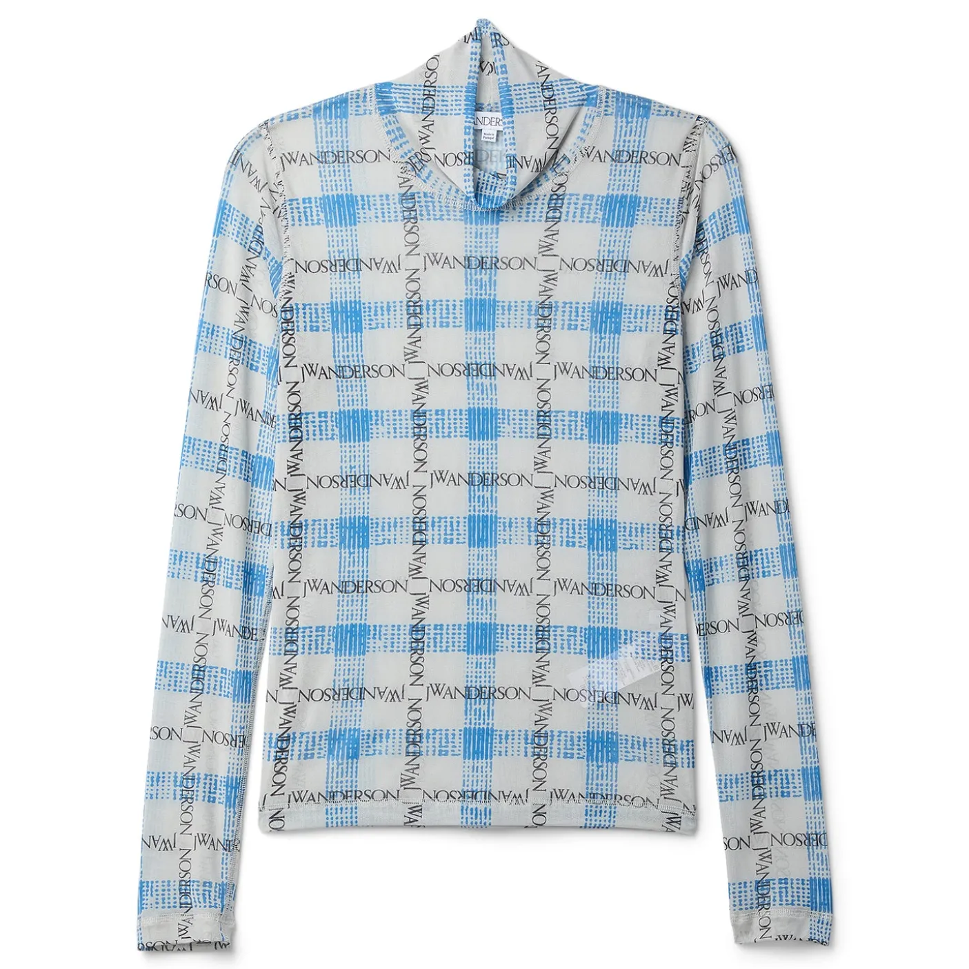 JW Anderson Plaid Underpinning Long Sleeve Mesh Top