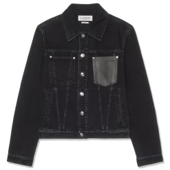 Lanvin Leather Detail Denim Jacket