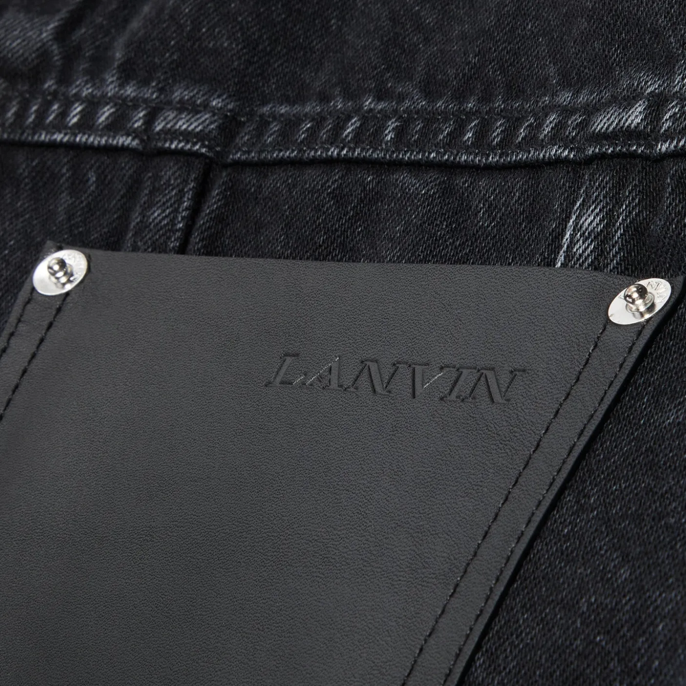 Lanvin Leather Detail Denim Jacket