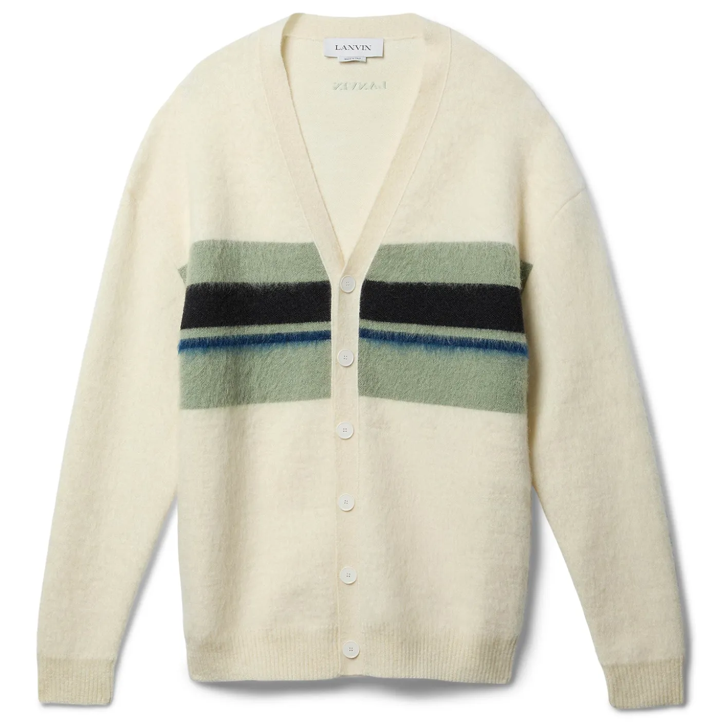 Lanvin Striped V Neck Cardigan