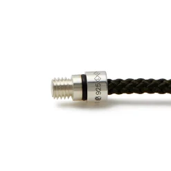 Le Gramme 5g polished sterling silver and polyester nato cable bracelet