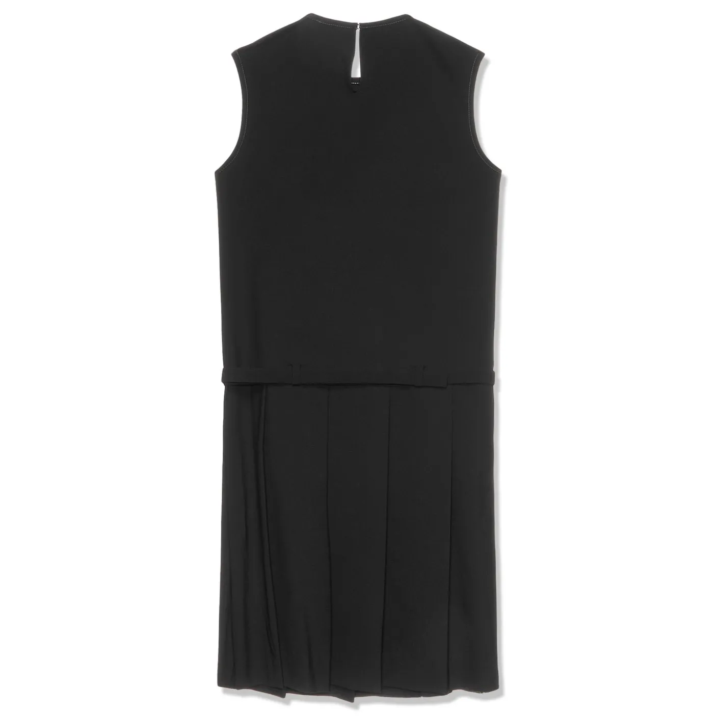 MARNI Belted Drop Waist Pleated Dress