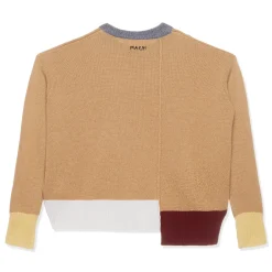 MARNI Brown Color-Block Cashmere Sweater