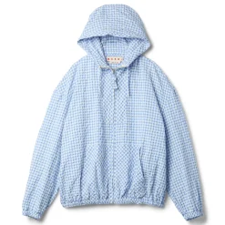 MARNI Checked Seersucker Hooded Jacket
