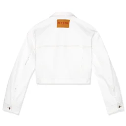 MARNI Flower Patch Cropped Denim Jacket