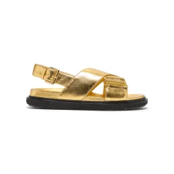 MARNI Leather Fussbett Crisscross Sandal