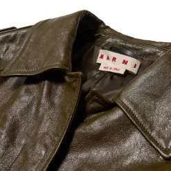 MARNI Leather Short Trench Coat