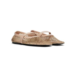 MARNI Mesh Mary Jane Ballet Flats with Crystals
