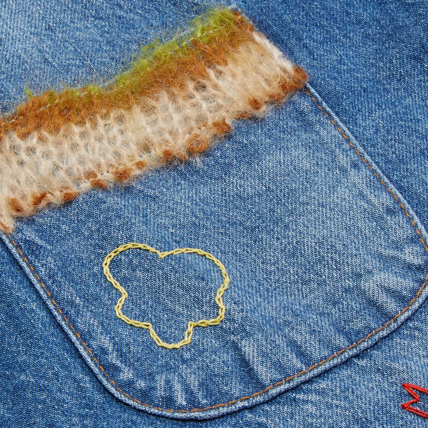 MARNI Mohair Patch Denim Shirt