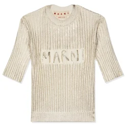 MARNI Ribbed Short Sleeve Sweater