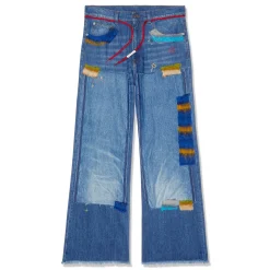 MARNI Wide-Leg Jeans with Mohair Patches