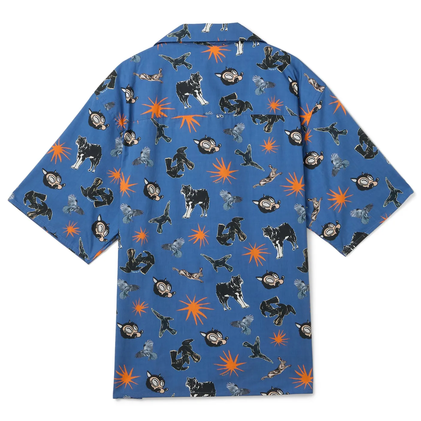 MARNI Wolves Ravens and Doves Print Poplin Bowling Shirt
