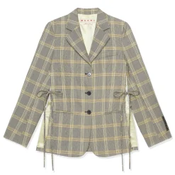 MARNI Womens Yellow Checked Tech Wool Jacket