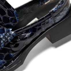 Miista Isla Navy Snake Loafer Mules
