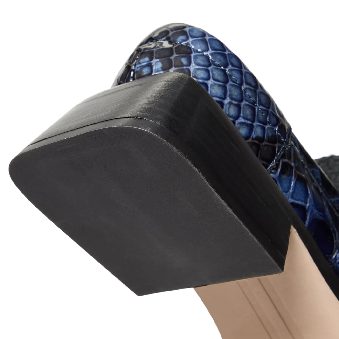 Miista Isla Navy Snake Loafer Mules