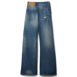 MM6 Maison Margiela Womens Twist Wide Leg Jeans