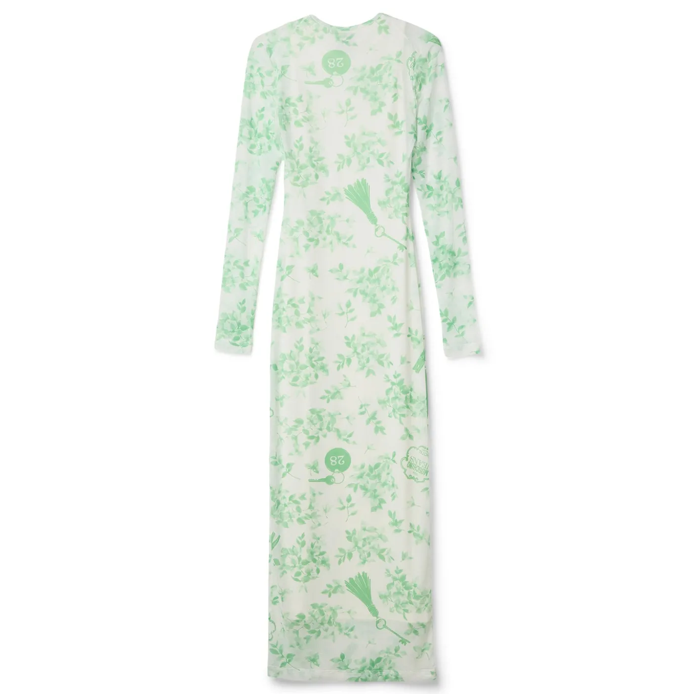 Moschino Jeans Longsleeve Printed Tulle Dress