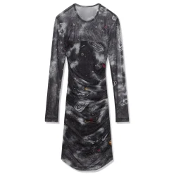 Moschino Jeans Space Print Long Sleeve Mini Dress