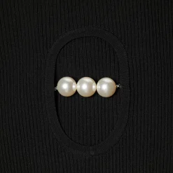 Moschino Jeans Stretch Viscose Bodysuit with Pearls