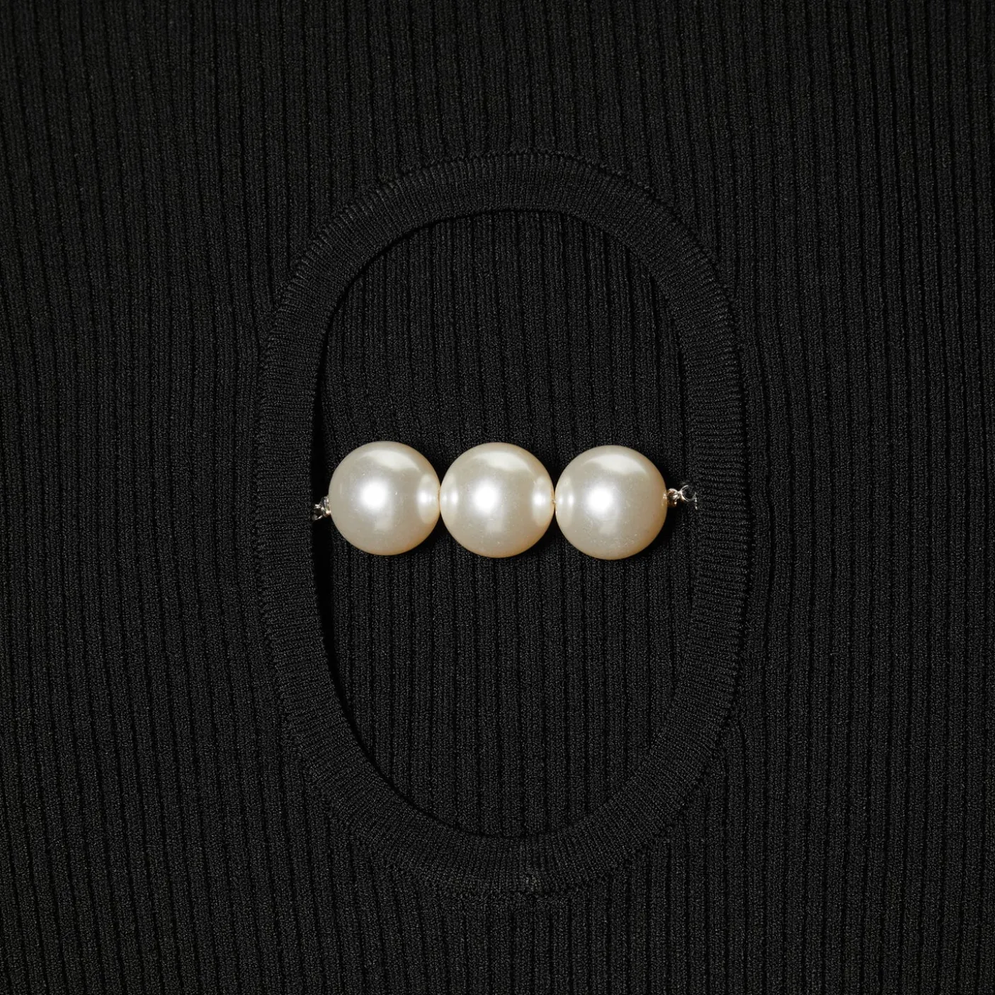 Moschino Jeans Stretch Viscose Bodysuit with Pearls