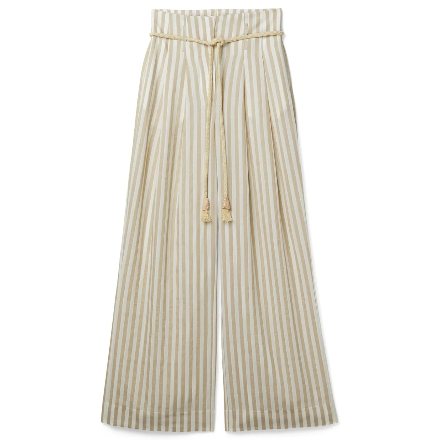 Nanushka Nevada Striped Belted Linen Pants