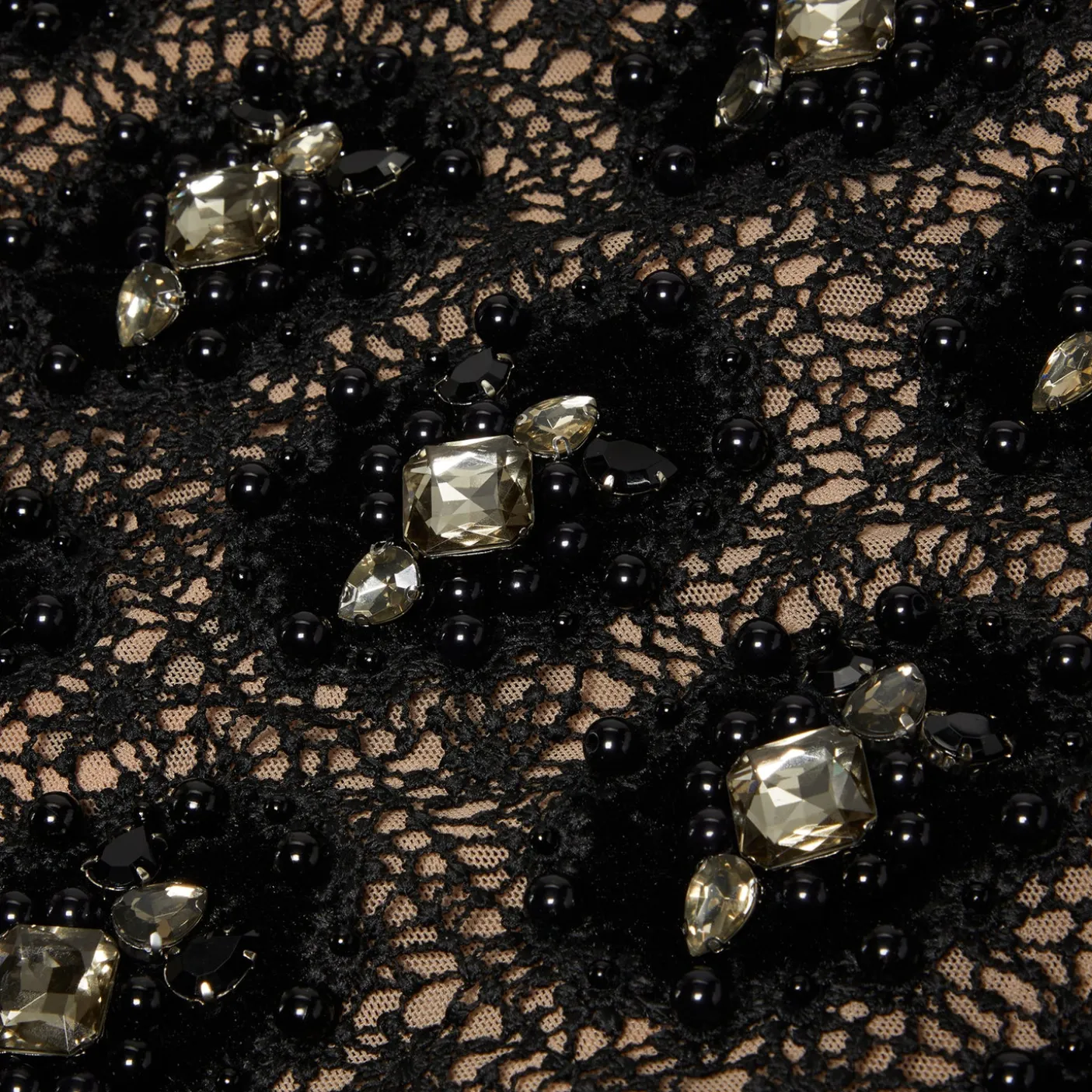 PatBO Beaded Velvet Lace Mini Dress