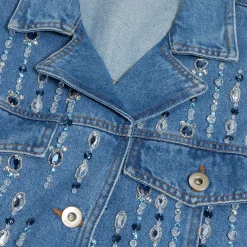 PatBO Hand-Beaded Denim Jacket