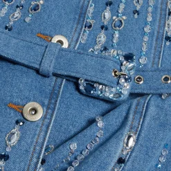 PatBO Hand-Beaded Denim Jacket