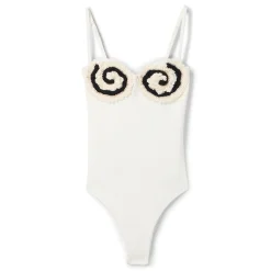 PatBO Merian Knit Embroidered Swimsuit
