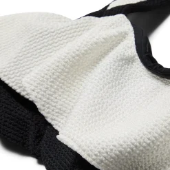 PatBO Merian Knit Flutter Color Block Bikini Top